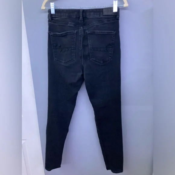 American Eagle Curvy High Rise Next Level Stretch Jeans Distressed Jeggings - Picture 6 of 9